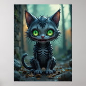 Gothic Black Cat Halloween verzauberte Forest Vibe Poster (Vorne)
