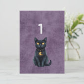 Gothic Black Cat Hochzeit Tischnummer (Stehend Vorderseite)