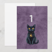 Gothic Black Cat Hochzeit Tischnummer (Vorne/Hinten)