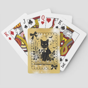Gothic Black Cat - Mystisches Zauberbuch Spielkarten