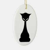 Gothic Black Cat Silhouette Keramik Ornament (Rechts)