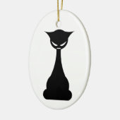 Gothic Black Cat Silhouette Keramik Ornament (Links)