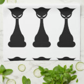 Gothic Black Cat Silhouette Küchentuch (Gefaltet)