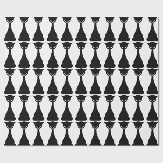 Gothic Black Cat Silhouette Packpapier (Flach)