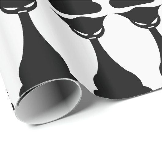 Gothic Black Cat Silhouette Packpapier (Rolleneckpunkt)