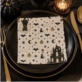 Gothic Black Cat Spukhaus Parisianisch Serviette