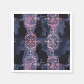 Gothic Black Cats Pattern Serviette (Vorderseite)