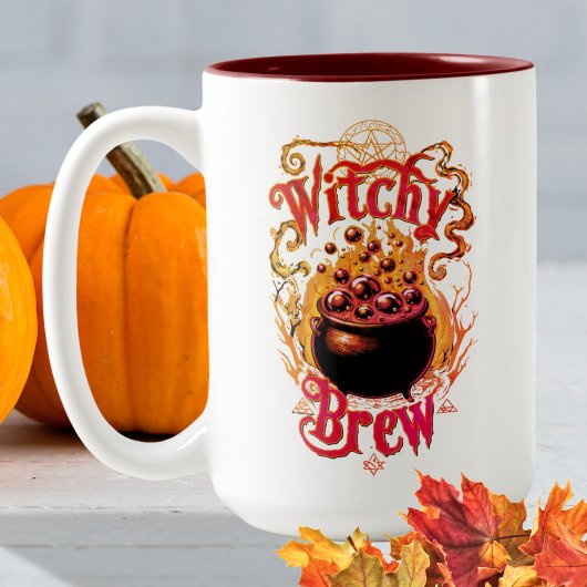 Gothic Black Cauldron Halloween Kaffee Hexenbraun Zweifarbige Tasse