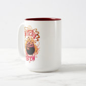 Gothic Black Cauldron Halloween Kaffee Hexenbraun Zweifarbige Tasse (Vorderseite Links)