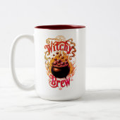 Gothic Black Cauldron Halloween Kaffee Hexenbraun Zweifarbige Tasse (Links)