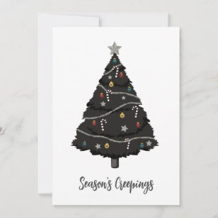 Gothic Black Christmas Tree Holiday Card Feiertagskarte