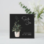Gothic Black Christmas Tree Save The Date (Stehend Vorderseite)
