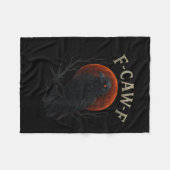 Gothic Black Crow F-caw-f Raven Funny Red Moon Sar Fleecedecke (Vorderseite (Horizontal))