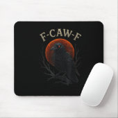 Gothic Black Crow F-caw-f Raven Funny Red Moon Sar Mousepad (Mit Mouse)