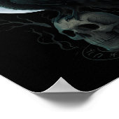 Gothic Black Crow F-caw-f Raven Skull Moon Hallowe Poster (Ecke)