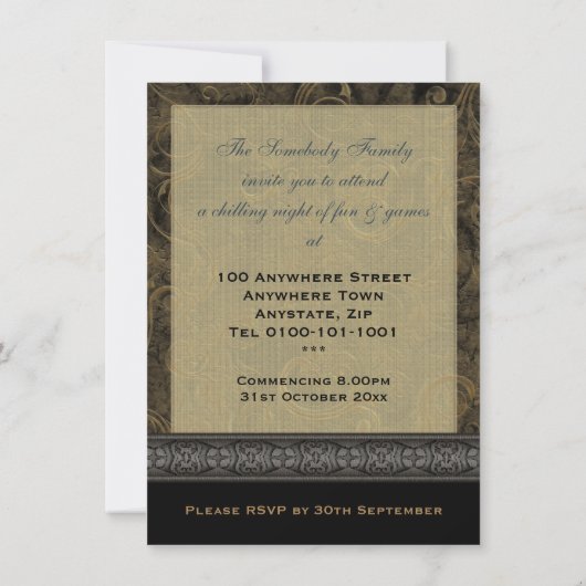 Gothic Black Crow Medium Einladung (Rückseite)