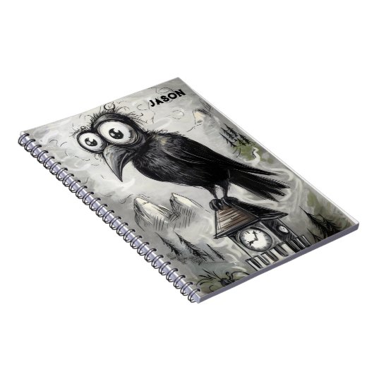 Gothic Black Crow Spooky Notizblock (Rechte Seite)