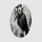 Gothic Black Crow & Tower Spooky Halloween Ornament (Vorderseite)