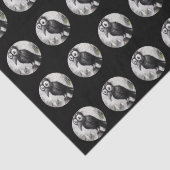 Gothic Black Crow & Tower Spooky Halloween Seidenpapier (Detail)