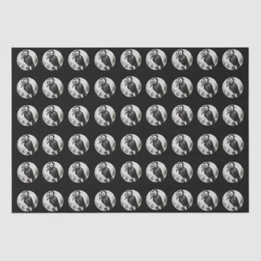 Gothic Black Crow & Tower Spooky Halloween Seidenpapier (Vorderseite)