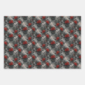 Gothic Black Crows Rote Rosen Thorns Dark Geschenkpapier Set (Vorderseite 3)