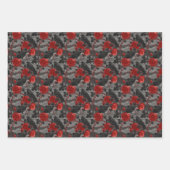 Gothic Black Crows Rote Rosen Thorns Dark Geschenkpapier Set (Vorderseite)