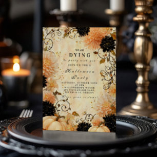 Gothic Black Dahlia Halloween Feier Einladung