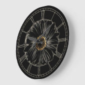 Gothic Black Daisy Große Wanduhr (Winkel)
