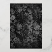 Gothic Black Damask Halloween Dinner Gold Foil Folieneinladung (Rückseite)