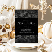 Gothic Black Damask Halloween-Party Einladung