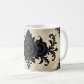 Gothic Black Damask Kaffeetasse (VorderseiteRechts)
