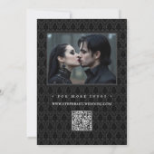 Gothic Black Damask Photo Save The Date (Rückseite)