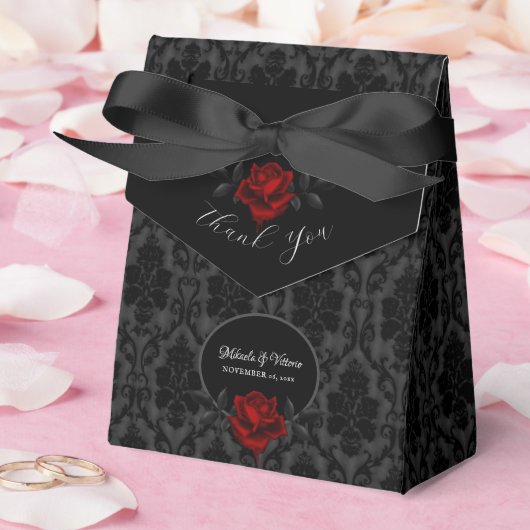 Gothic Black Damask Rose Wedding Geschenkschachtel (Hochzeit)