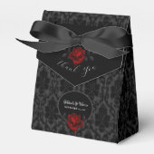 Gothic Black Damask Rose Wedding Geschenkschachtel (Vorderseite)