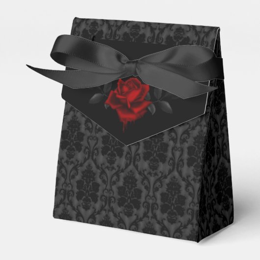 Gothic Black Damask Rose Wedding Geschenkschachtel (Vorderseite)