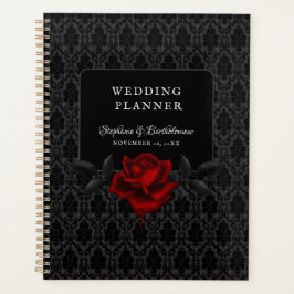 Gothic Black Damask Rose Wedding Planer