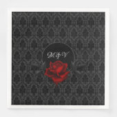 Gothic Black Damask Rose Wedding Serviette (Vorderseite)