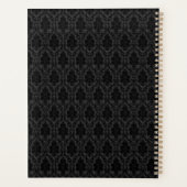 Gothic Black Damast Rosenhochzeit Planer (Rückseite)