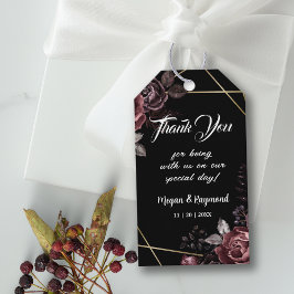 Gothic Black Dark Floral Gastgeschenk Hochzeit Gif Geschenkanhänger