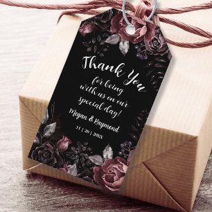 Gothic Black Dark Florals Gastgeschenk Hochzeit Ge Geschenkanhänger