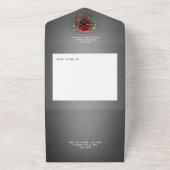 Gothic Black Dark Heart & Rote Rosen Dinner All In One Einladung (Außenbereich)