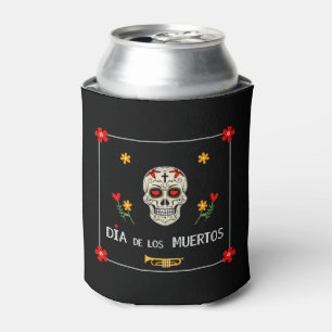 Gothic Black Dia de los Muertos Sugar Skull Blume Dosenkühler