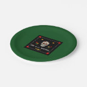 Gothic Black Dia de los Muertos Sugar Skull Blume Pappteller (Schrägansicht)