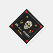 Gothic Black Dia de los Muertos Sugar Skull Blume Serviette (Ecke)