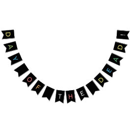 Gothic Black Dia de los Muertos Sugar Skull Blume Wimpelkette