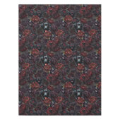 Gothic Black Dog & Dunkle Blumen Muster Tischdecke (Vorderseite)