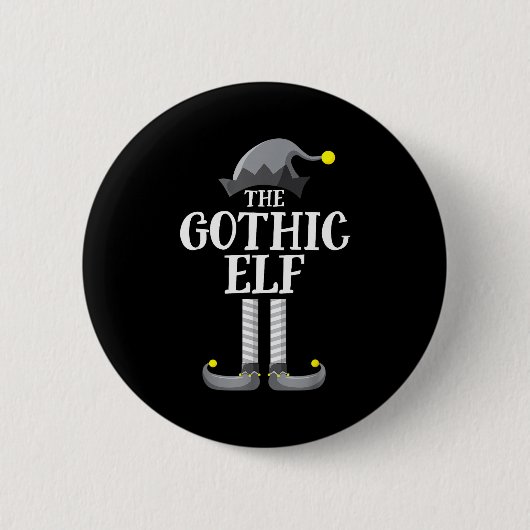 Gothic Black Elf Matching Family Group Christmas P Button (Vorderseite)