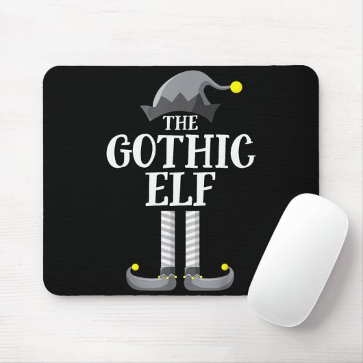 Gothic Black Elf Matching Family Group Christmas P Mousepad (Mit Mouse)