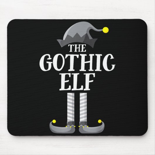 Gothic Black Elf Matching Family Group Christmas P Mousepad (Vorne)