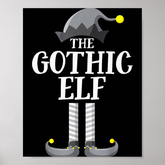 Gothic Black Elf Matching Family Group Christmas P Poster (Vorne)